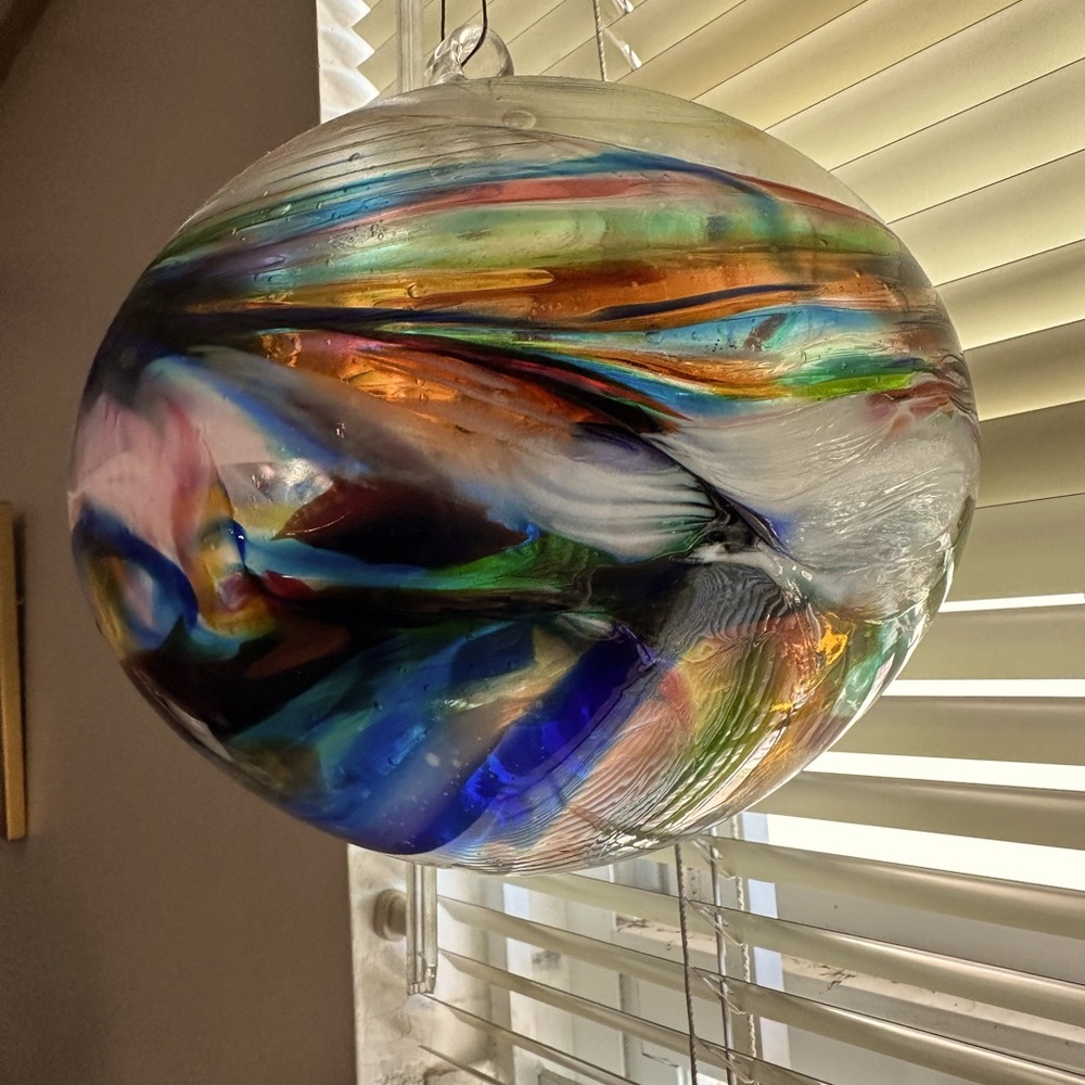 Vintage hanging glass globe.